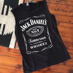 cut off sleeveless jack daniels soft T-shirt
